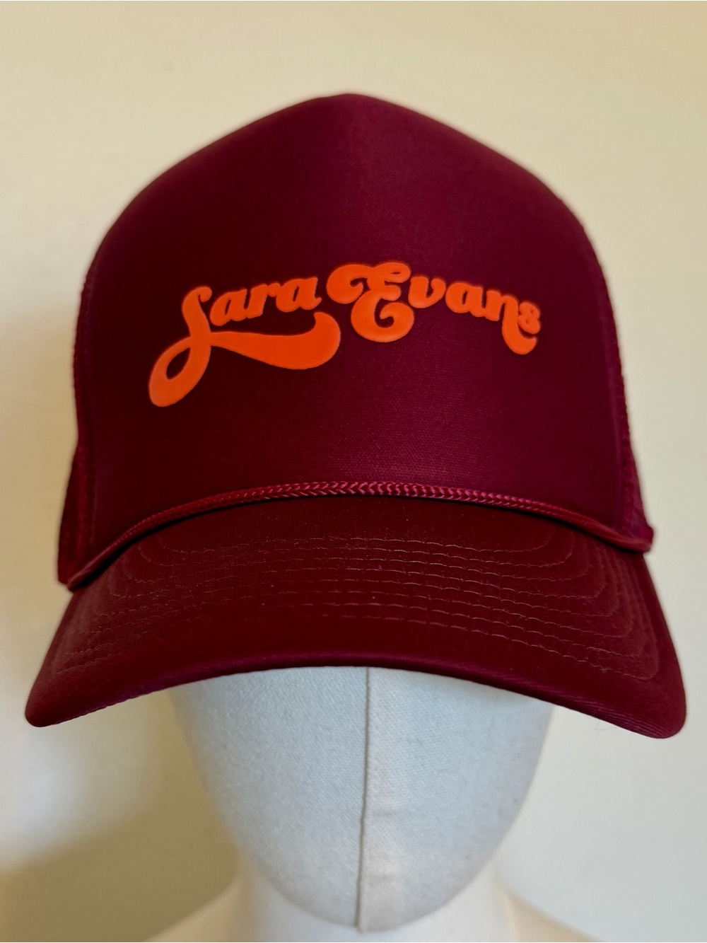 Sara Evans Maroon Trucker Hat with Orange Logo